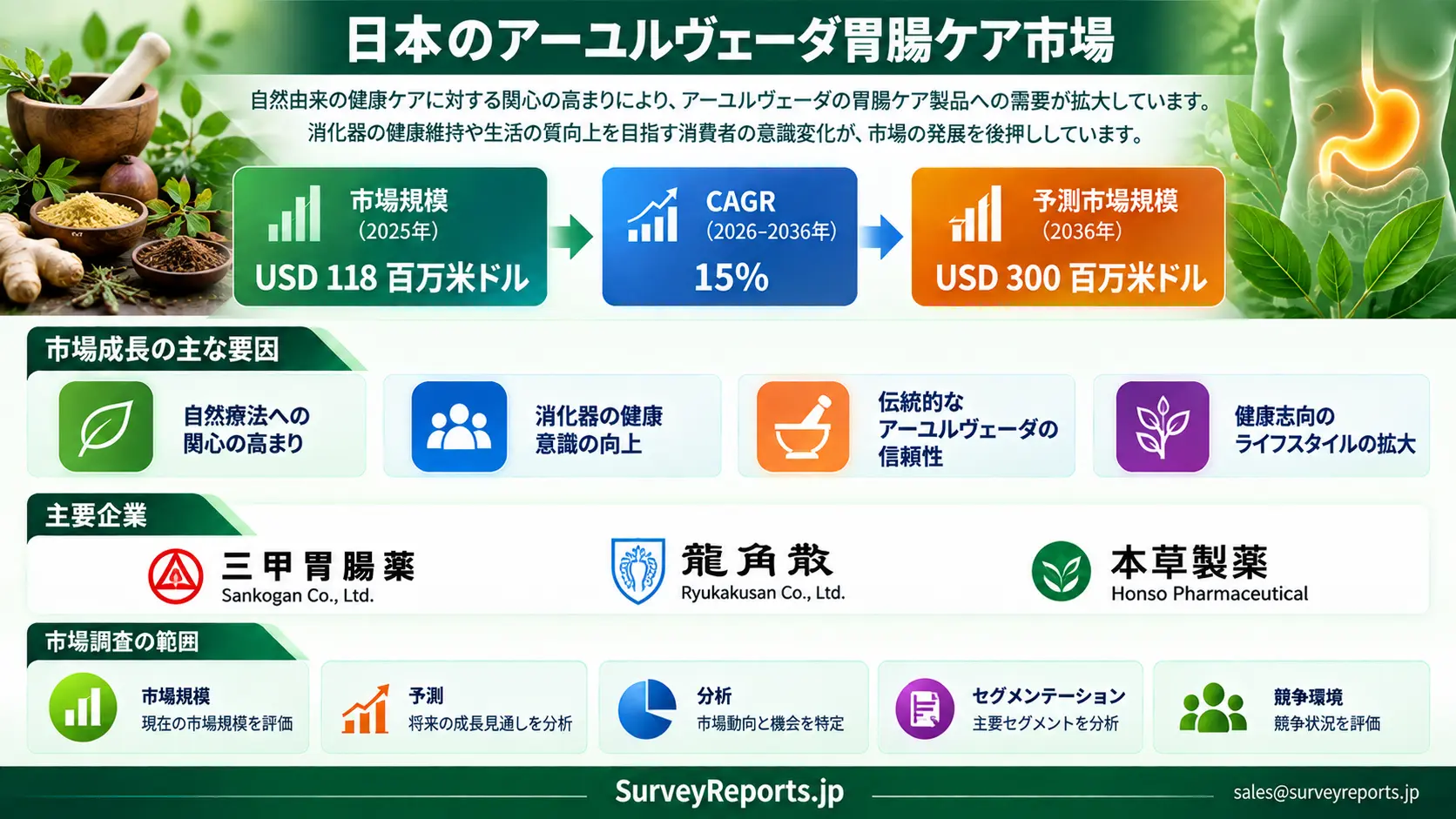 日本アーユルヴェーダ胃ケア市場