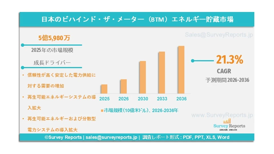 日本のビハインド・ザ・メーター(BTM)エネルギー貯蔵市場グラフ